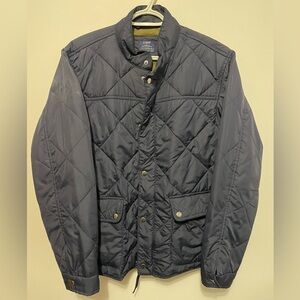 J.CREW- Sussex Quilted Jacket in navy blue size medium